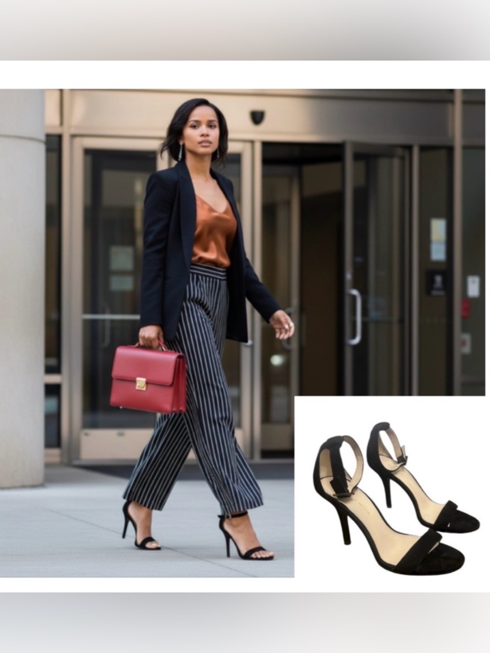 Pelle Moda heeled sandals KACEY open toe sandals with ankle strap Black Suede